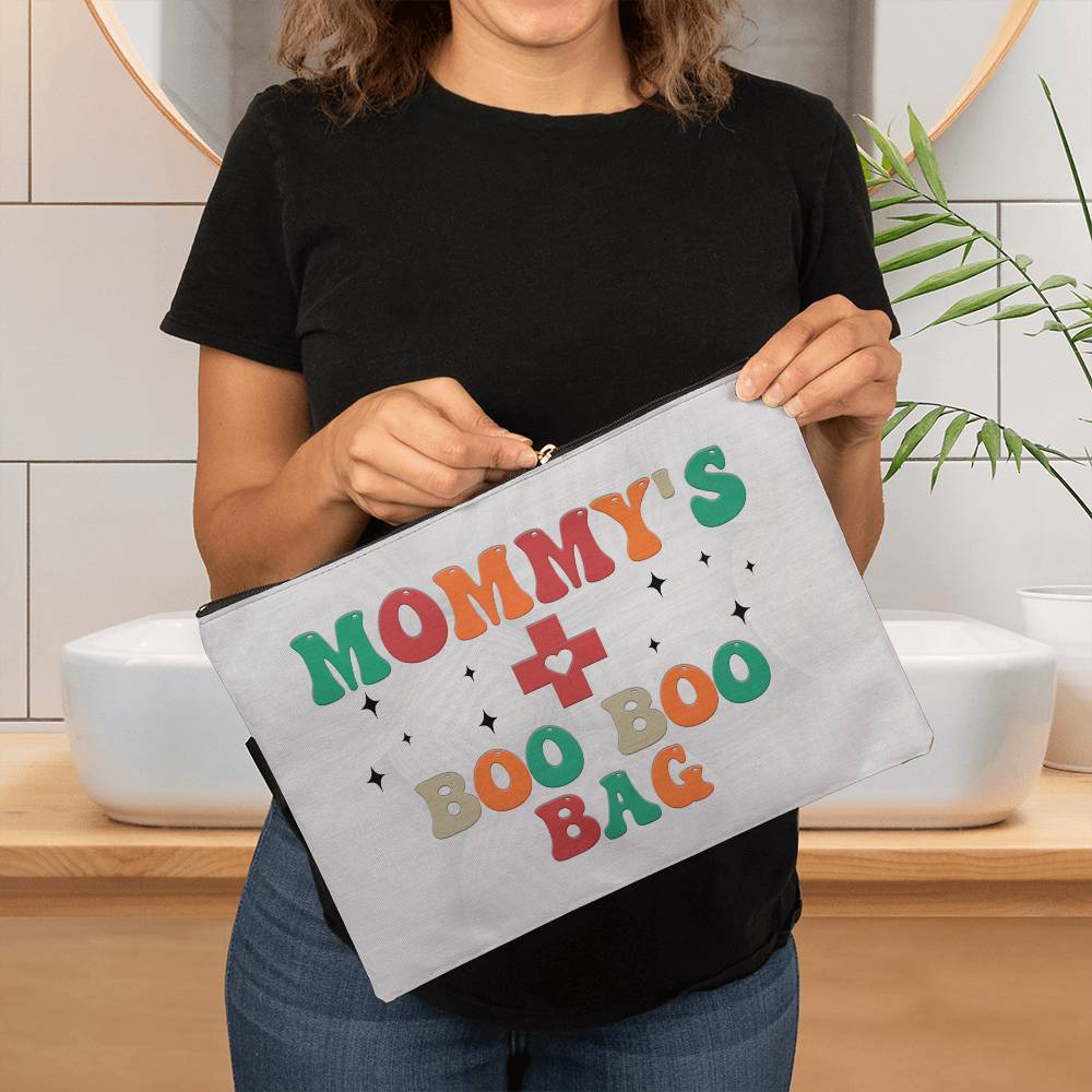 Mommy's Boo Boo Bag, Fabric Zippered Pouch, Large