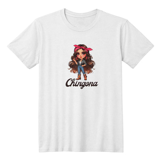 La Chingona In Boots, T Shirt, White