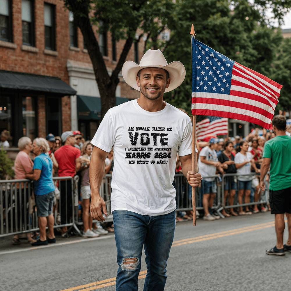 I Am Woman, Watch Me Vote, I Understand the Assignment, Harris 2024, We Wont Go Back” T-Shirt