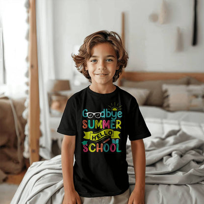 Goodbye Summer Hello School Youth T Shirt