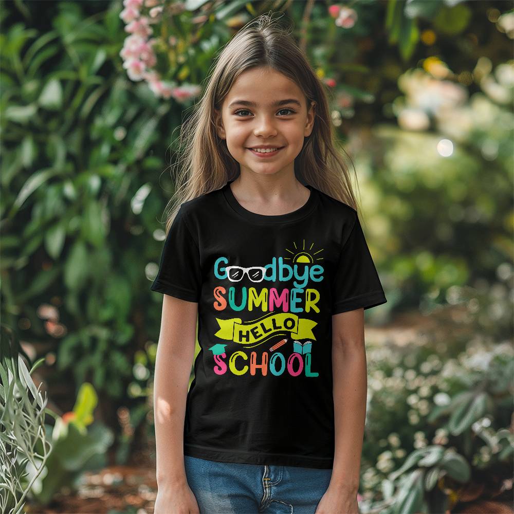 Goodbye Summer Hello School Youth T Shirt