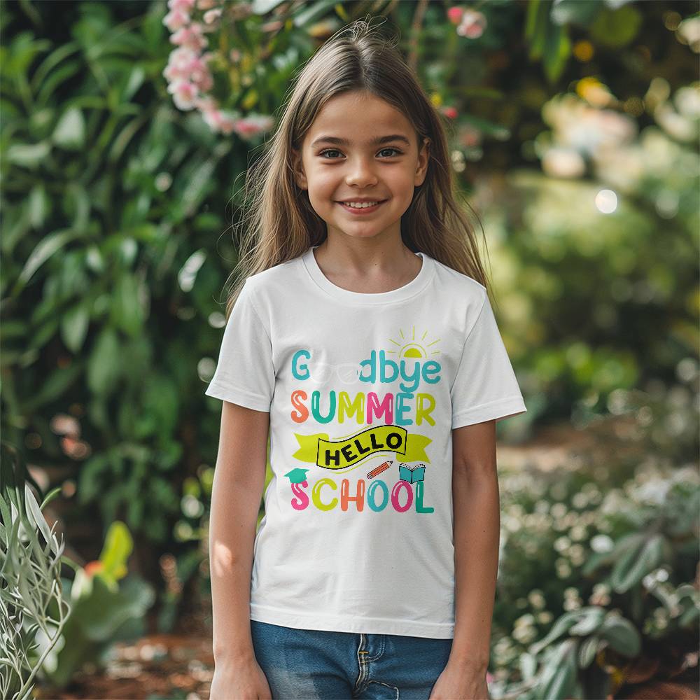 Goodbye Summer Hello School Youth T Shirt