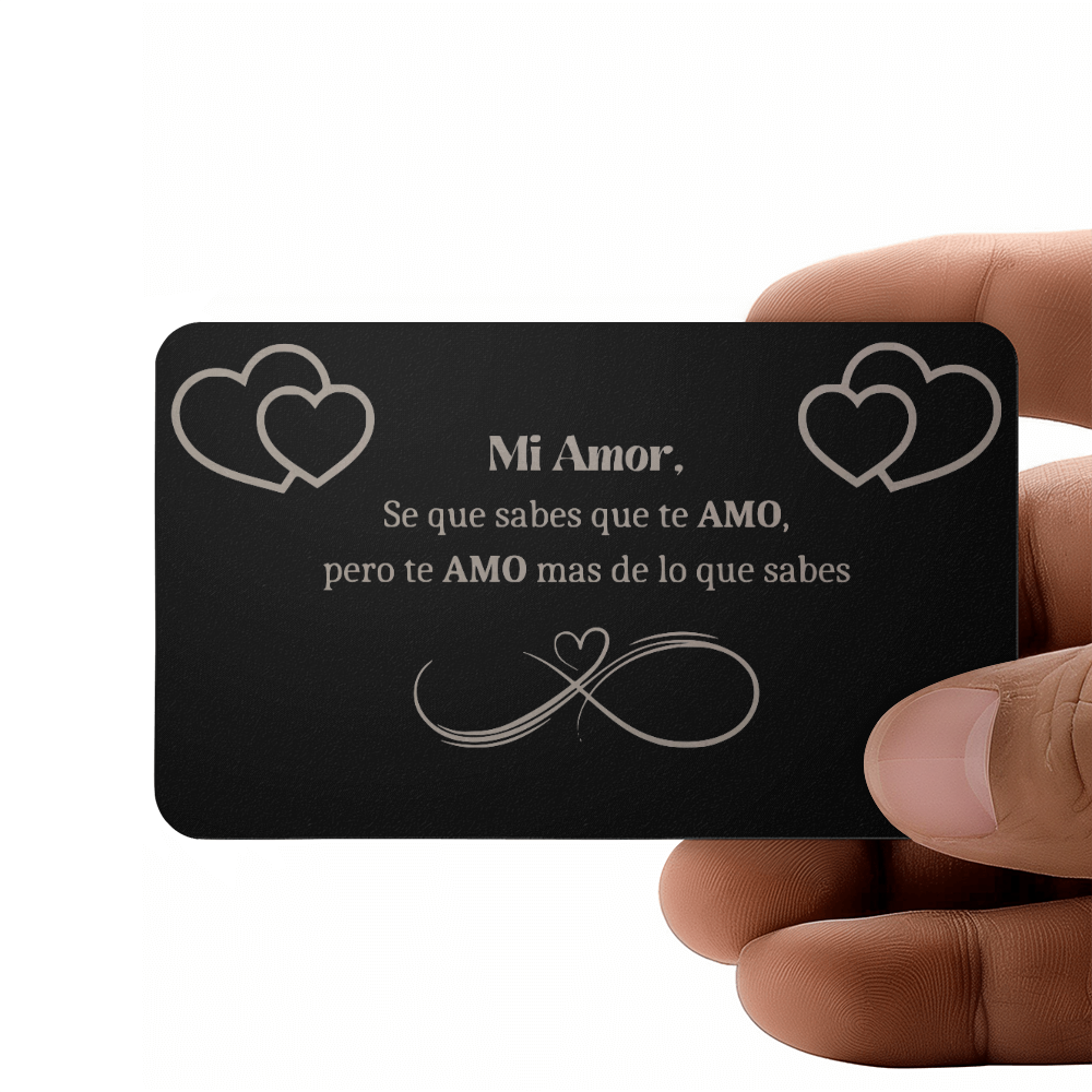 Tarjeta Para Billetera Grabada - Mi Amor