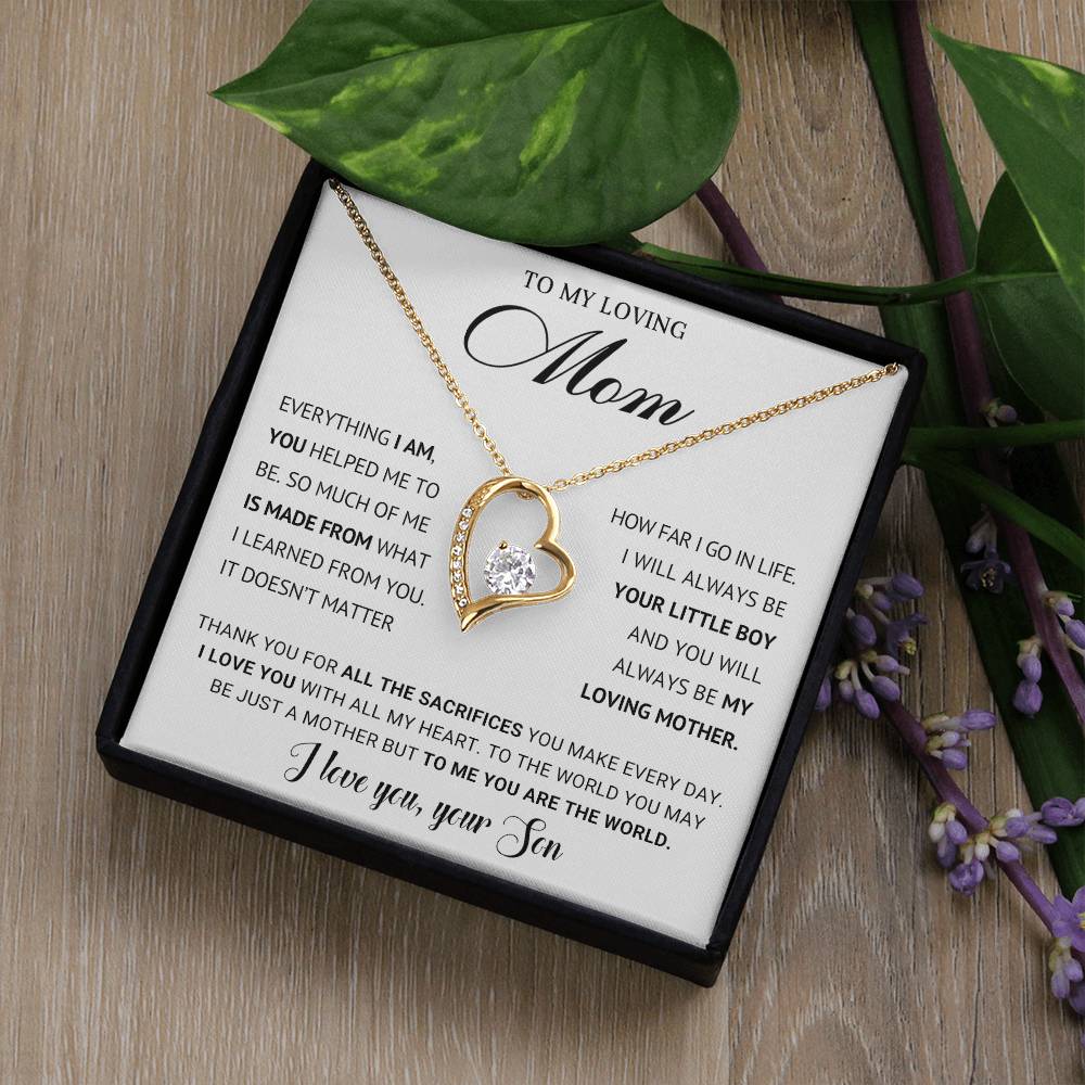 TO MY LOVING MOM - MOTHER'S DAY BEST GIFT FOR MOM - FOREVER LOVE NECKLACE