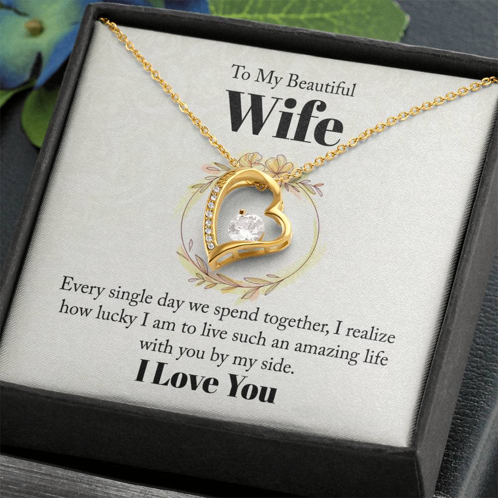 To My Beautiful Wife - Wedding Day Best Gift - Forever Love Necklace